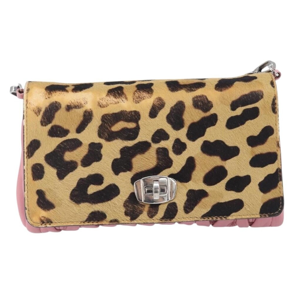 Miu Miu Convertible Flap Haircalf & Matelassé Nappa Leather